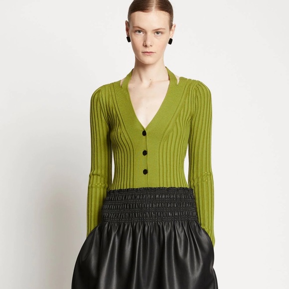 proenza schouler halter cardigan white label cream color size large - Picture 1 of 5